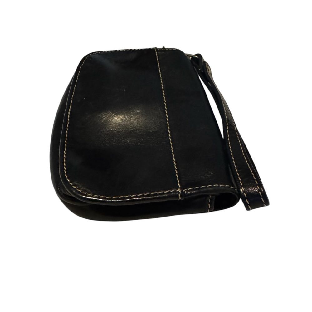 Dooney & Bourke Black Leather Clutch with Wrist Strap - Picture 3 of 4